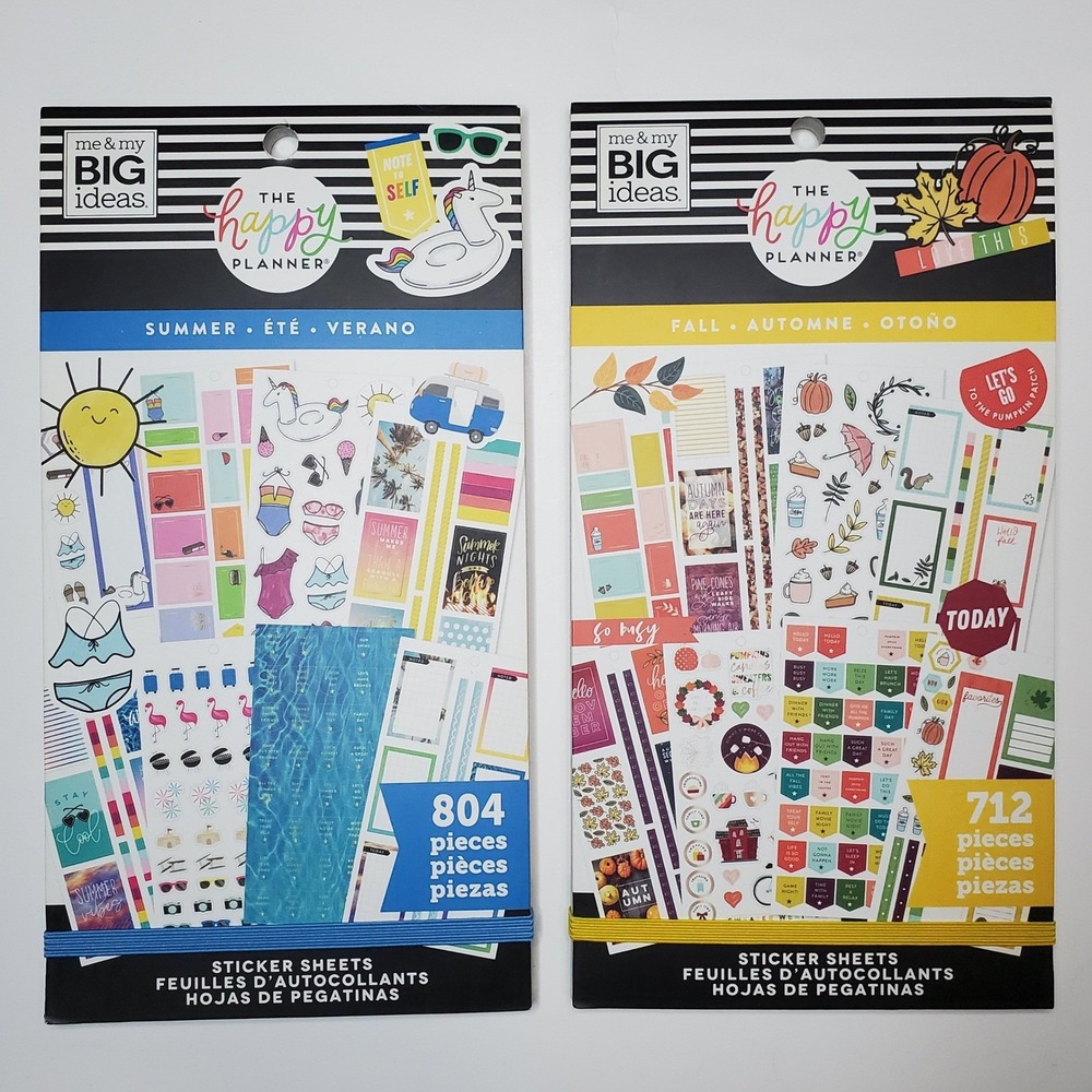 The Happy Planner Sticker Books Summer & Fall Classic me & my BIG ideas 2 Pack